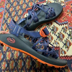 CHACO - WOMENS ZX3 CLASSIC SANDALS Navy Blue + Orange Women’s 6 OBO